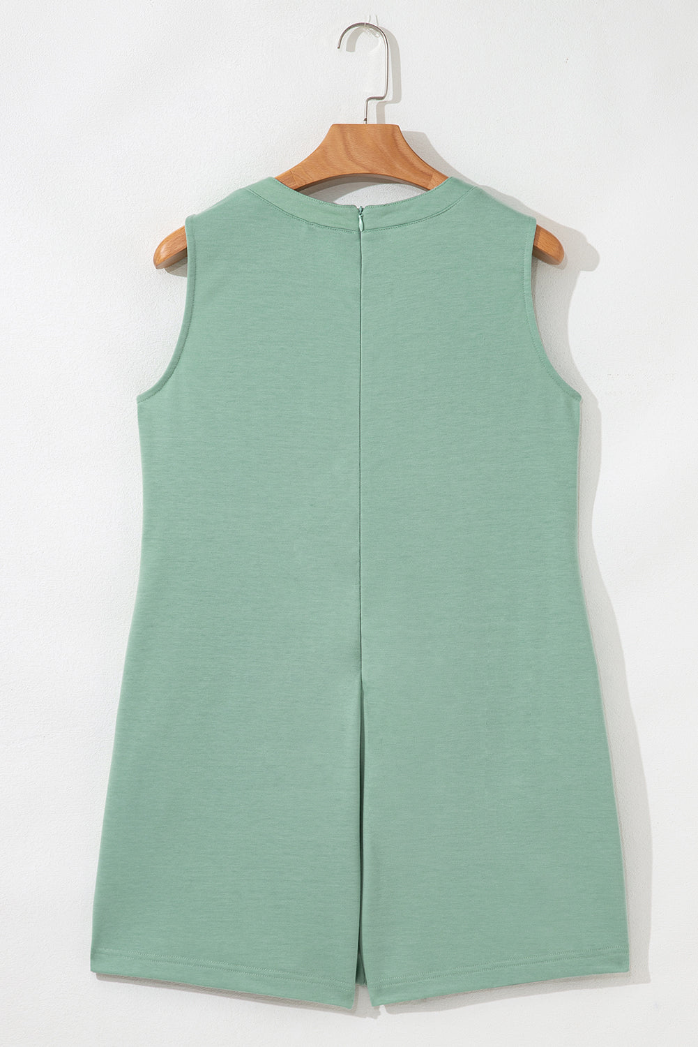 Tie V-Neck Pintuck Sleeveless Loose Romper
