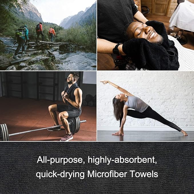 Arkwright Microfiber Gym Towel - Bulk Case of 180 - Super Soft, Quick Dry Workout Sweat Towels, 300 GSM Lightweight & Absorbent for Sports, Working Out, Yoga, and Spa, 16 x 27 in, Grey