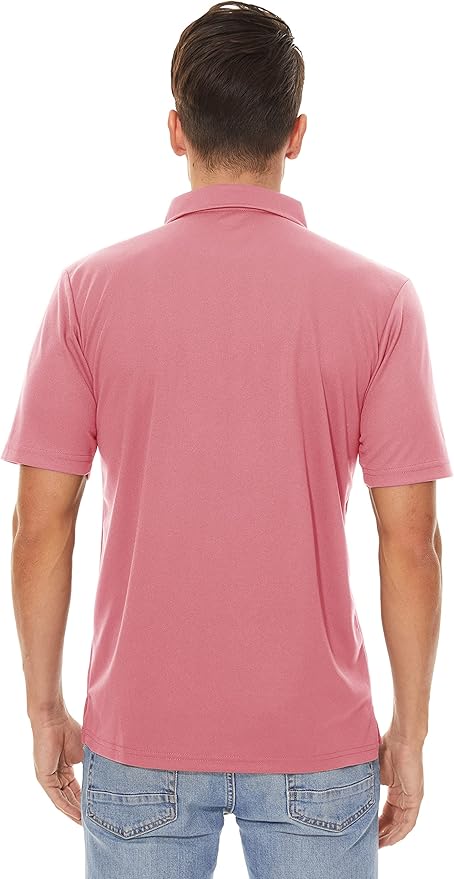 Men's Quick Dry Polo Shirt Moisture Wicking Performance Golf Shirt