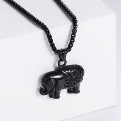 European And American Mens Stainless Steel Elephant Pendant Necklace