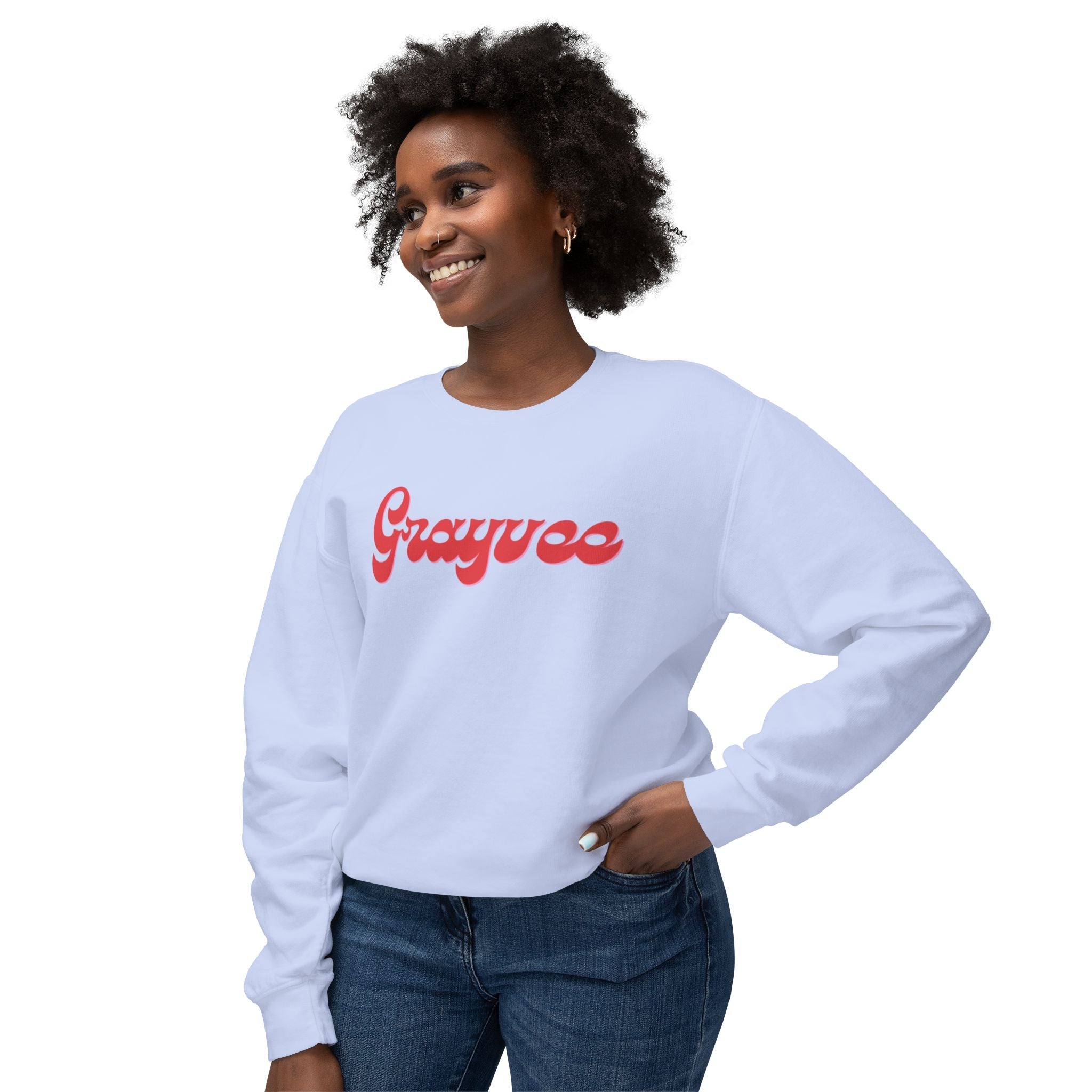 Unisex Lightweight Crewneck Sweatshirt in Charcoal and Cream