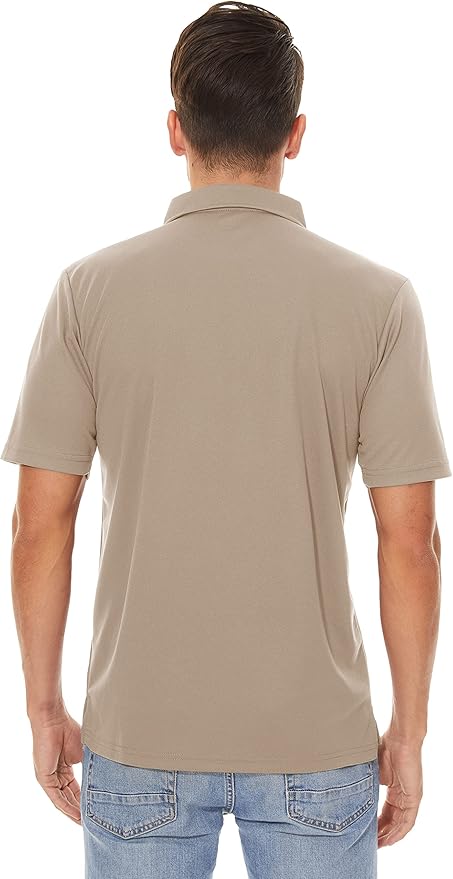 Men's Quick Dry Polo Shirt Moisture Wicking Performance Golf Shirt