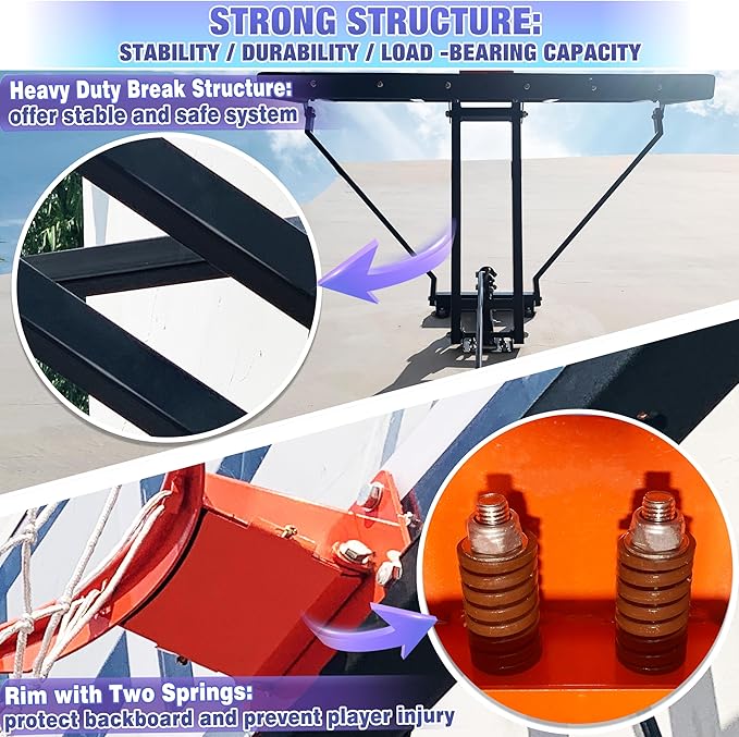 54.5" Wall Mounted Basketball Hoop Adjustable Height Basketball Goal Indoor Outdoor Use Easy Assemble Perfect for Garage Fitness Center Barn School Gym Camp Driveway and More