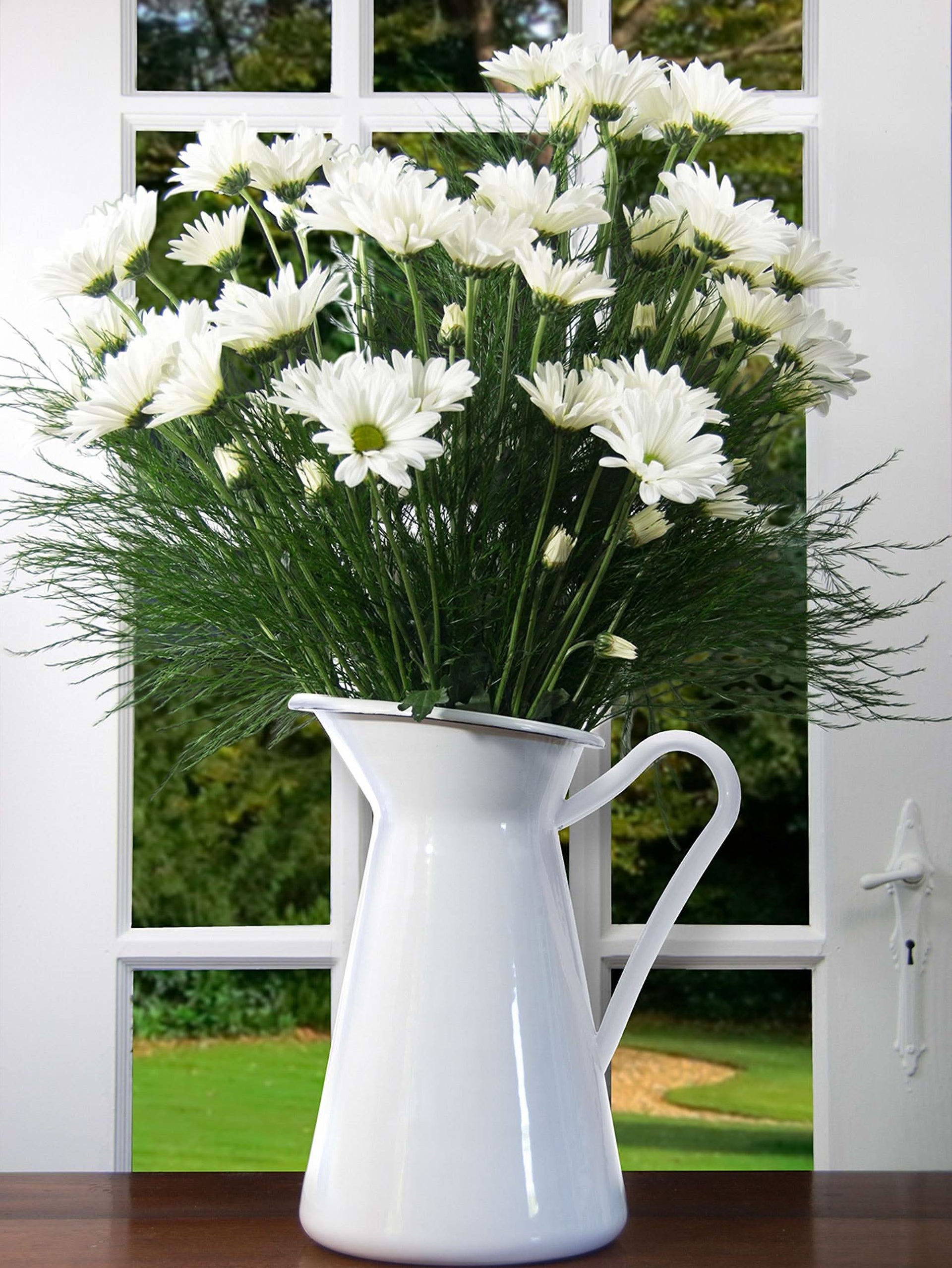 Grey Swirl 1 Quart Enamelware Pitcher - Farmhouse Kitchen Decor