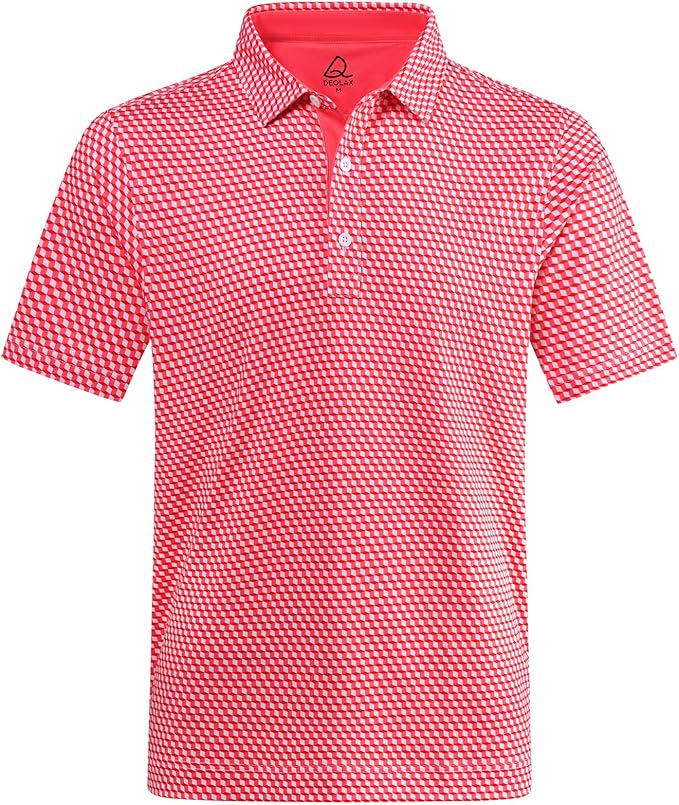 Men's Quick Dry Performance Polo Shirt - Athletic Print Golf Top