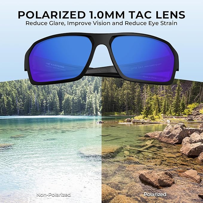 KastKing Chippewa Polarized Fishing Sunglasses, UV400 Protection Full Wrap Frame Sports Cycling Sunglasses, 1.0mm TAC Lenses