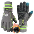 HANDLANDY Waterproof Insulated Work Gloves, 3M Thinsulate Thermal Winter Gloves for Men Women Touch Screen, Warm Ski Snowboard Cold Weather Gloves (Green-men Size, Medium)