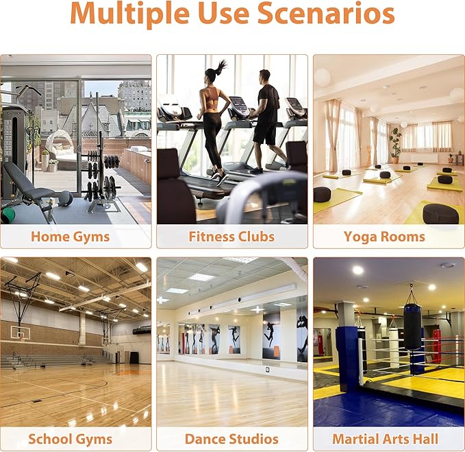 ROOMTEC Workout Mirrors for Home Gym 60"x30"-2PCS, Large Wall Mirror Full Length for Fitness, Yoga, Big Wall Mounted Frameless Glass Mirror for Garage, Dance Studio, Bedroom