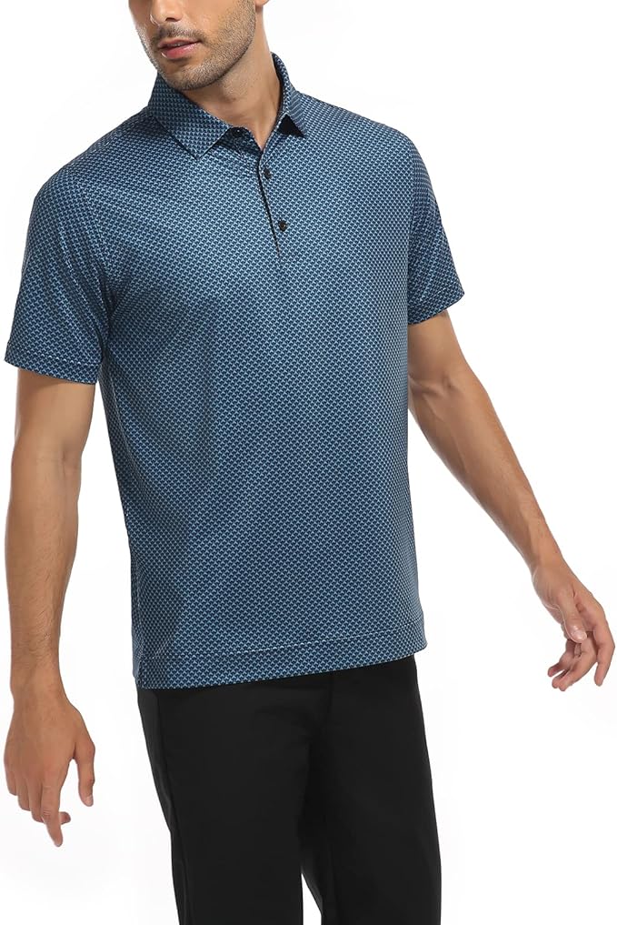 Mens Short Sleeve Performance Golf Polo Shirt Moisture Wicking