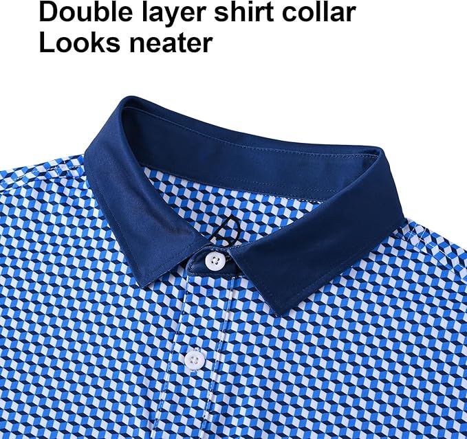 Men's Quick Dry Golf Polo Shirt Short Sleeve Athletic Performance