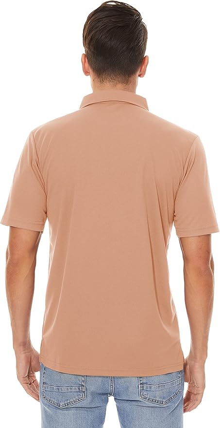 Men's Quick Dry Polo Shirt Moisture Wicking Performance Golf Shirt