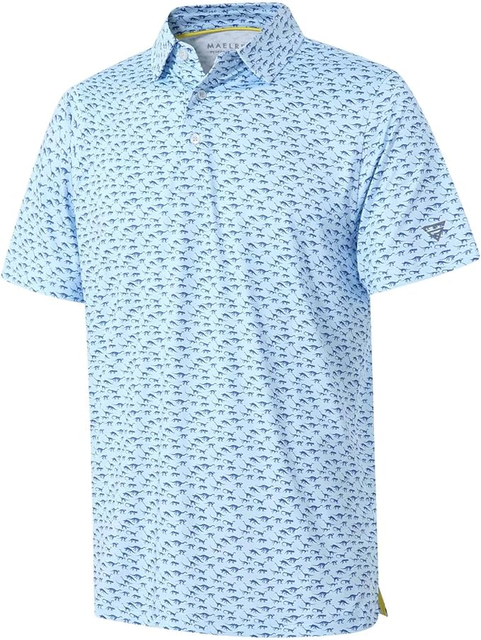 Men's Ironwave Fitness striped performance short sleeve golf polo shirt