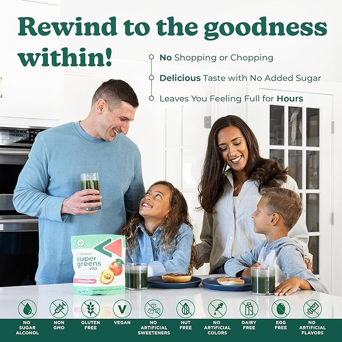 Best Tasting Super Greens Powder with 40+ Superfoods – Delicious Daily Green Powder with Vitamin B12, Zinc, Vitamin C, Magnesium & Calcium – Green Juice Superfood Mix - Cherry Flavor