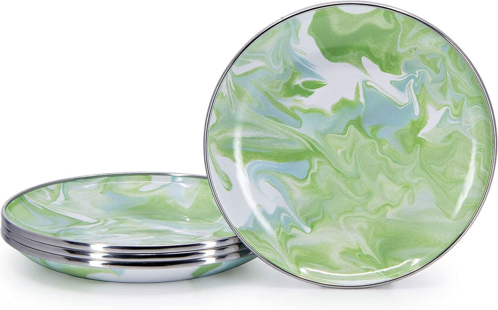 Set of 4 Modern Monet patterned enamelware appetizer plates
