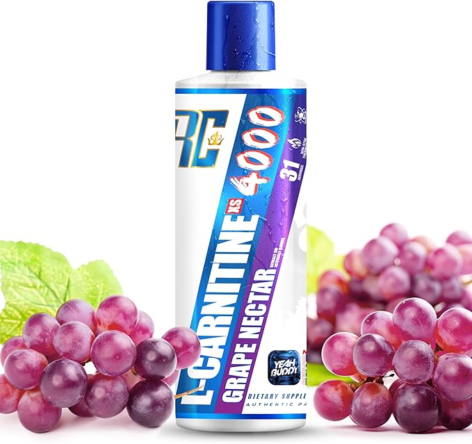 Ronnie Coleman Signature Series L Carnitine XS 4000 Liquid, Stimulant Free, Sugar Free, Zero Carbs, Lean Muscle Strength Support for Men & Women, 16 Oz (16 oz, Grape Nectar (4000))