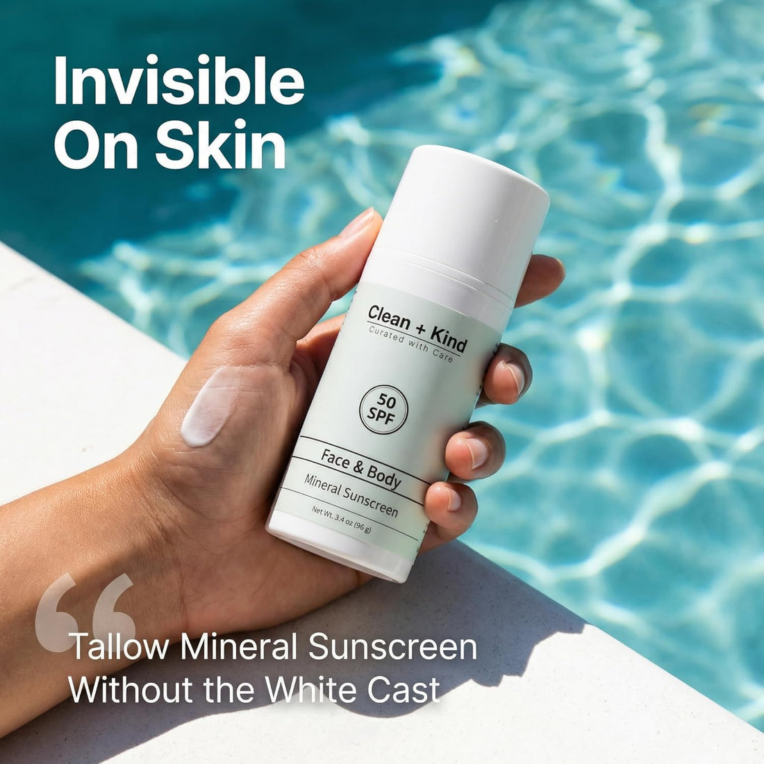 Tallow Mineral Sunscreen SPF 50 for Face and Body 3.4 oz - Image 4