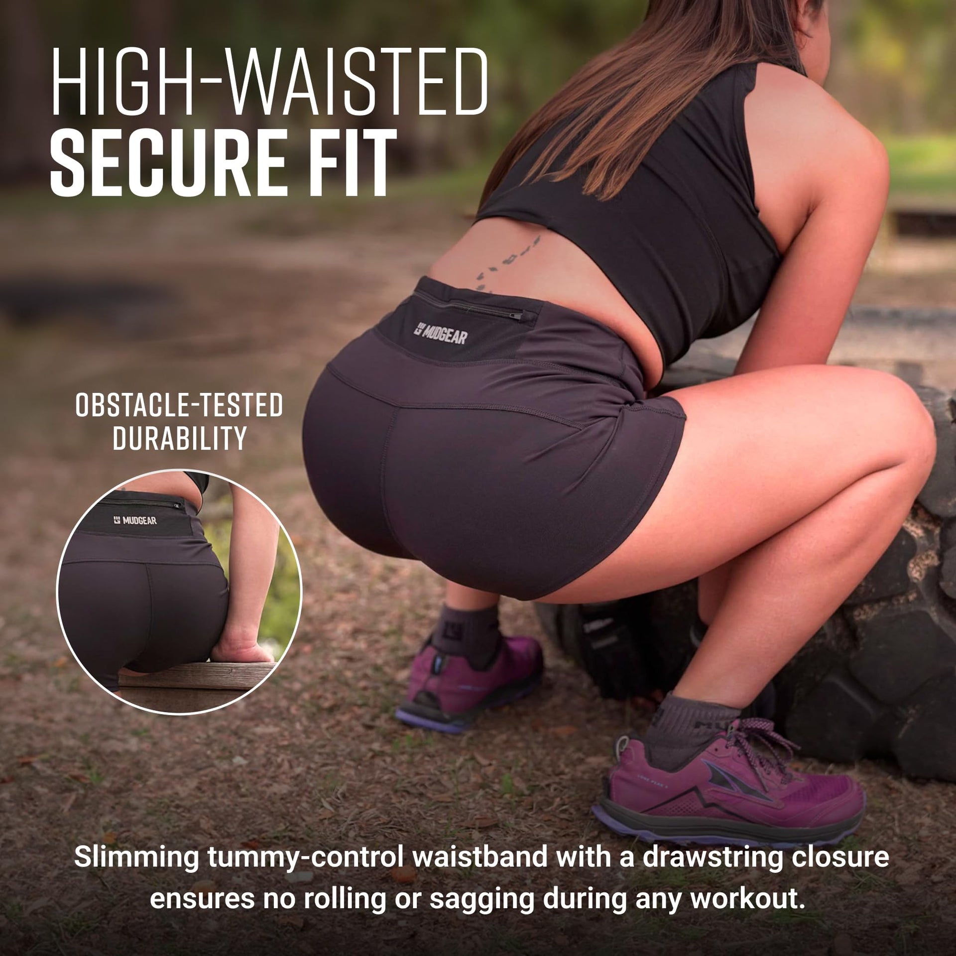 Women's Flex-Fit Compression Shorts 2-Inch Inseam Black - Image 6