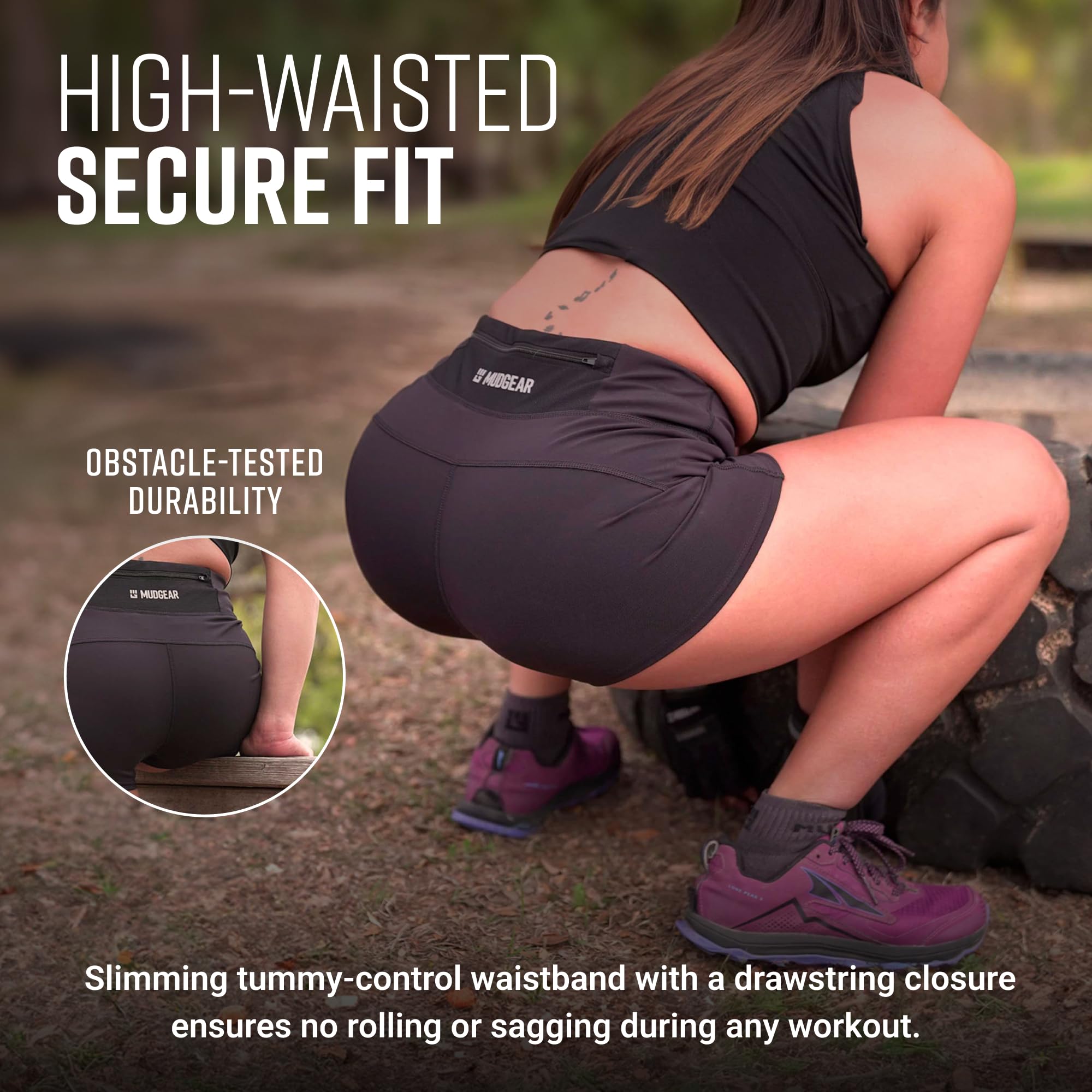 Women's Flex-Fit Compression Shorts 2-Inch Inseam Black - Image 6