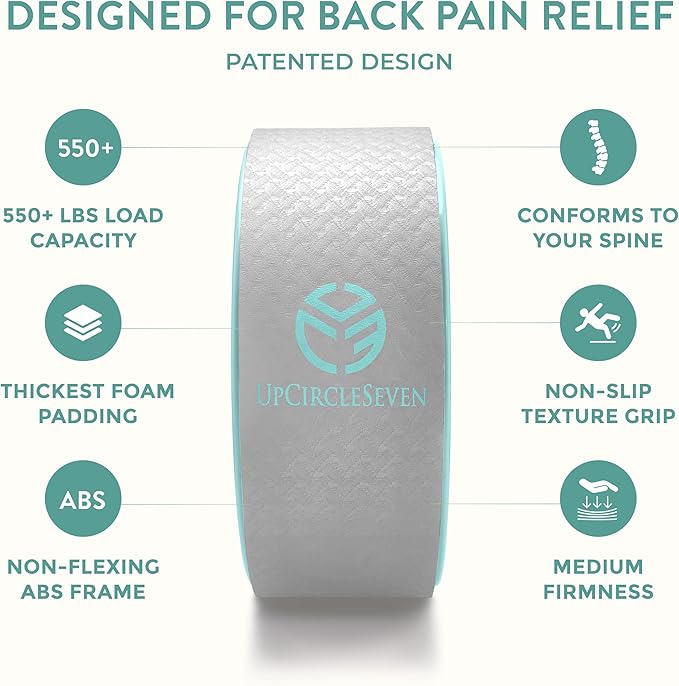UpCircleSeven Yoga Wheel Set - Strongest & Most Comfortable Yoga Prop Wheel, 3 Pack for Back Pain and Stretching (12, 10, 6 inch)