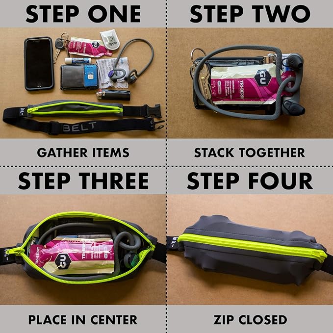 SPIbelt Running Belt for Women Men, Phone Holder for Running, Running Fanny Pack, Holder for Phone, Running Waist Pack, Adjustable Waist, [Fits All Phones]. Black with Turquoise Zipper