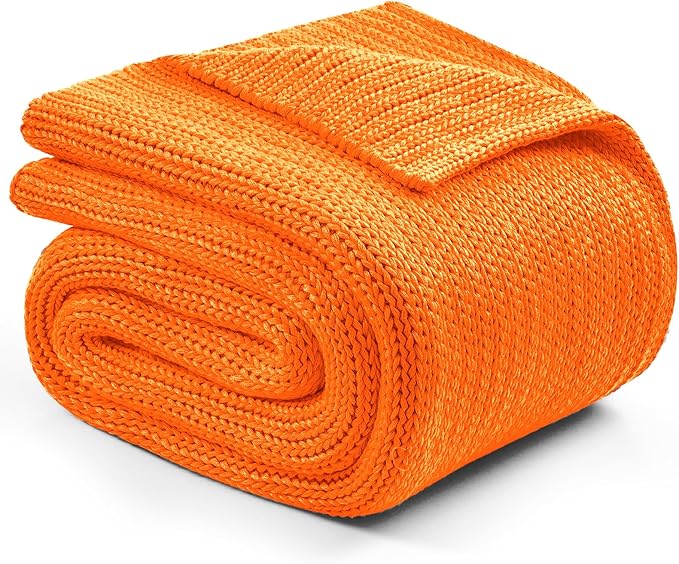 L'AGRATY Knitted Weighted Blanket - 50"x60" 10lbs Cooling Chunky Knit Heavy Blanket for Adults Braided Crochet Throw Thick Cable Yarn Knit Decorative No Beads Evenly Weighted Machine Washable