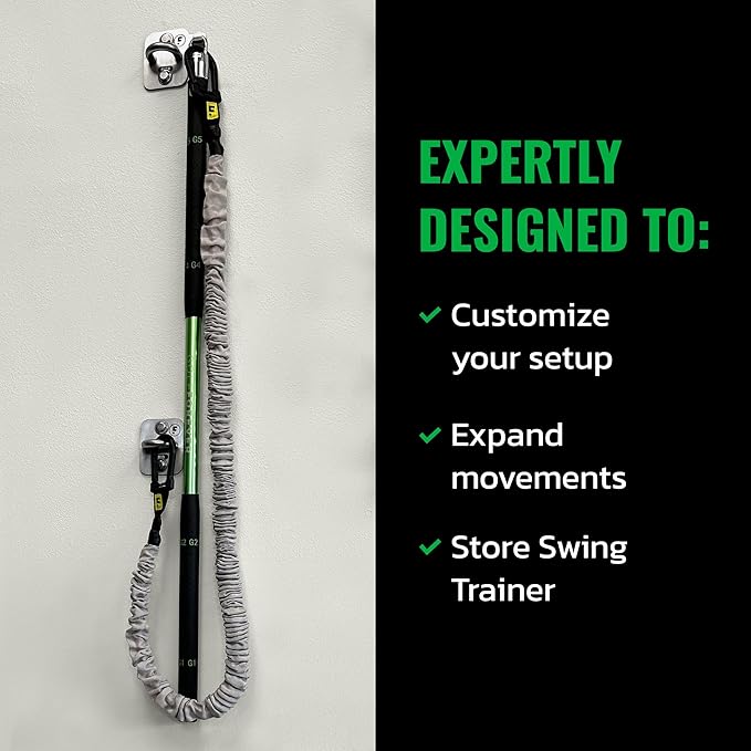 GolfForever Wall Anchor Set Proven by Golfer Scottie Scheffler | Golf Swing Training Wall Anchor Point | Premium Golf Training Workout Exercise Equipment to Expand Movements | 3-Pack | 6 Lag Screws