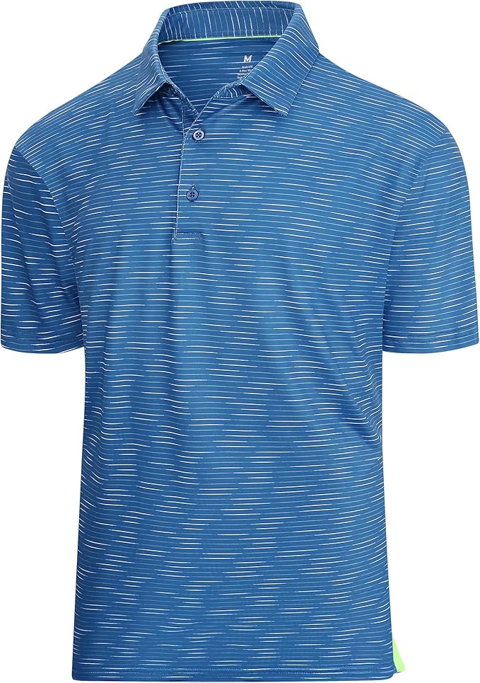 Men's striped jacquard performance polo shirt