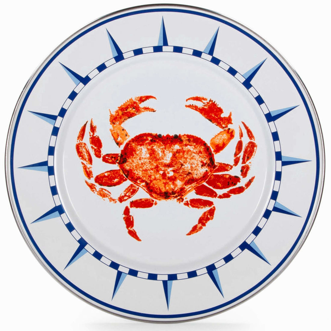 10.5-Inch Enamelware Dinner Plates, Carbon Steel - Set of 4