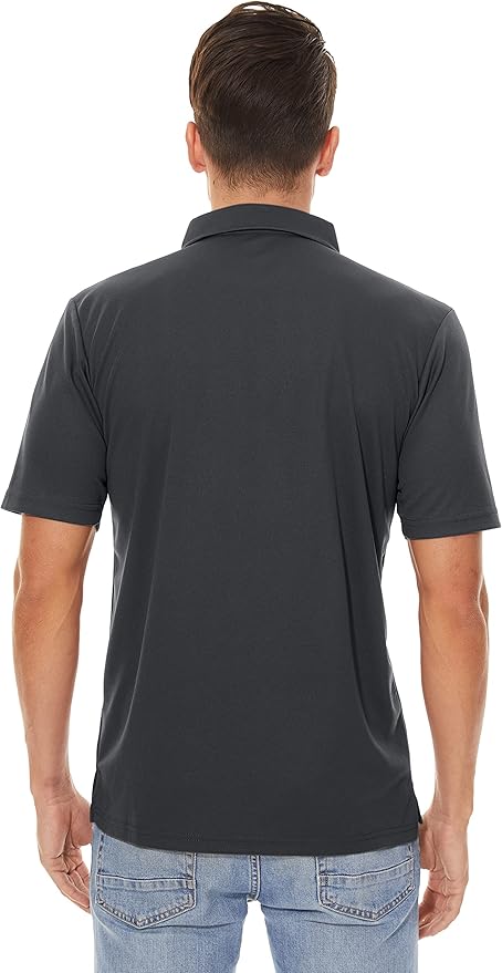 Men's Quick Dry Polo Shirt Moisture Wicking Performance Golf Shirt
