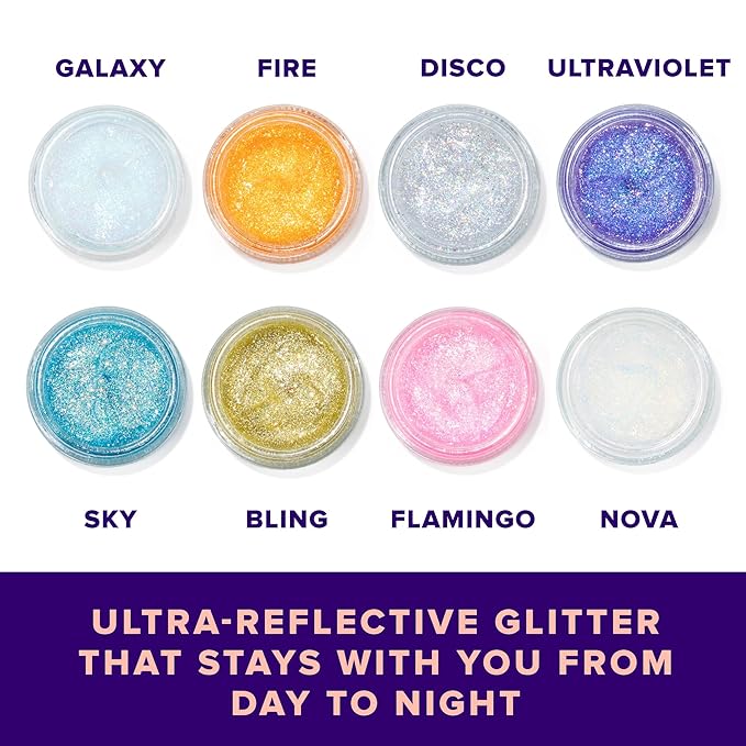 Unicorn Snot Face & Body BIO Glitter - Cosmetic-Grade Holographic Glitter Gel - Plant-Based Glitter Makeup for Festivals, Raves, Anime Cosplay - Safe for Face, Easy Application & Removal (Galaxy)