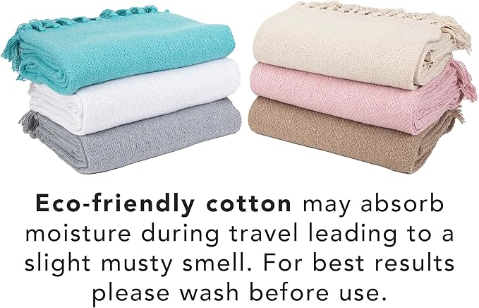 Arkwright Common Ground Bulk Blankets - Pack of 12 - Reversible 100% Cotton All Season Lightweight Couch Bed Throws for Wedding Guests, Travel, and Outdoor Events, 50 x 70 in, Grey