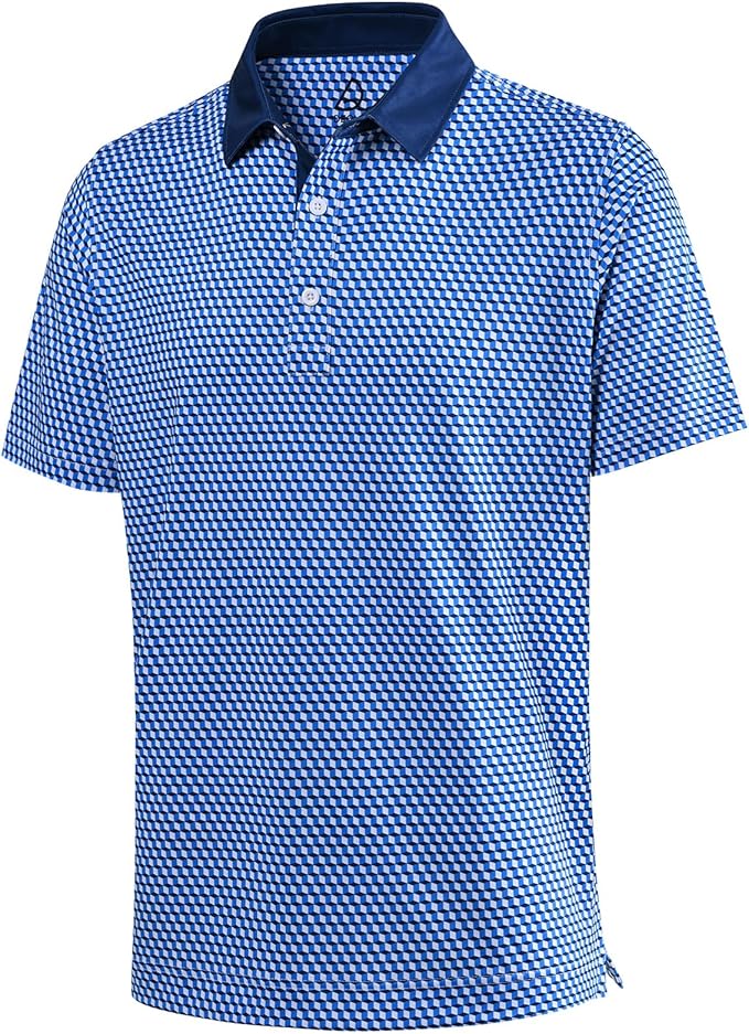Men's short sleeve quick dry performance golf polo shirt in athletic fit