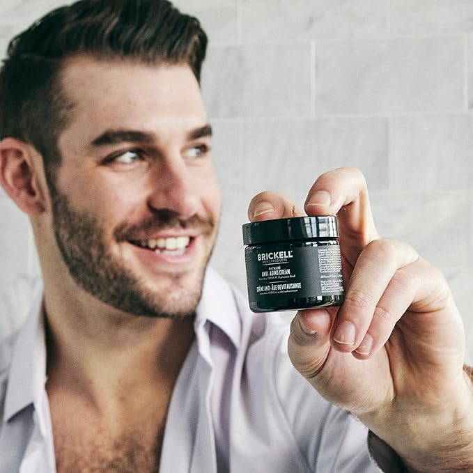 Brickell Men's Revitalizing Anti-Aging Cream For Men, Natural and Organic Anti Wrinkle Night Face Cream To Reduce Fine Lines and Wrinkles, 2 Ounce, Unscented