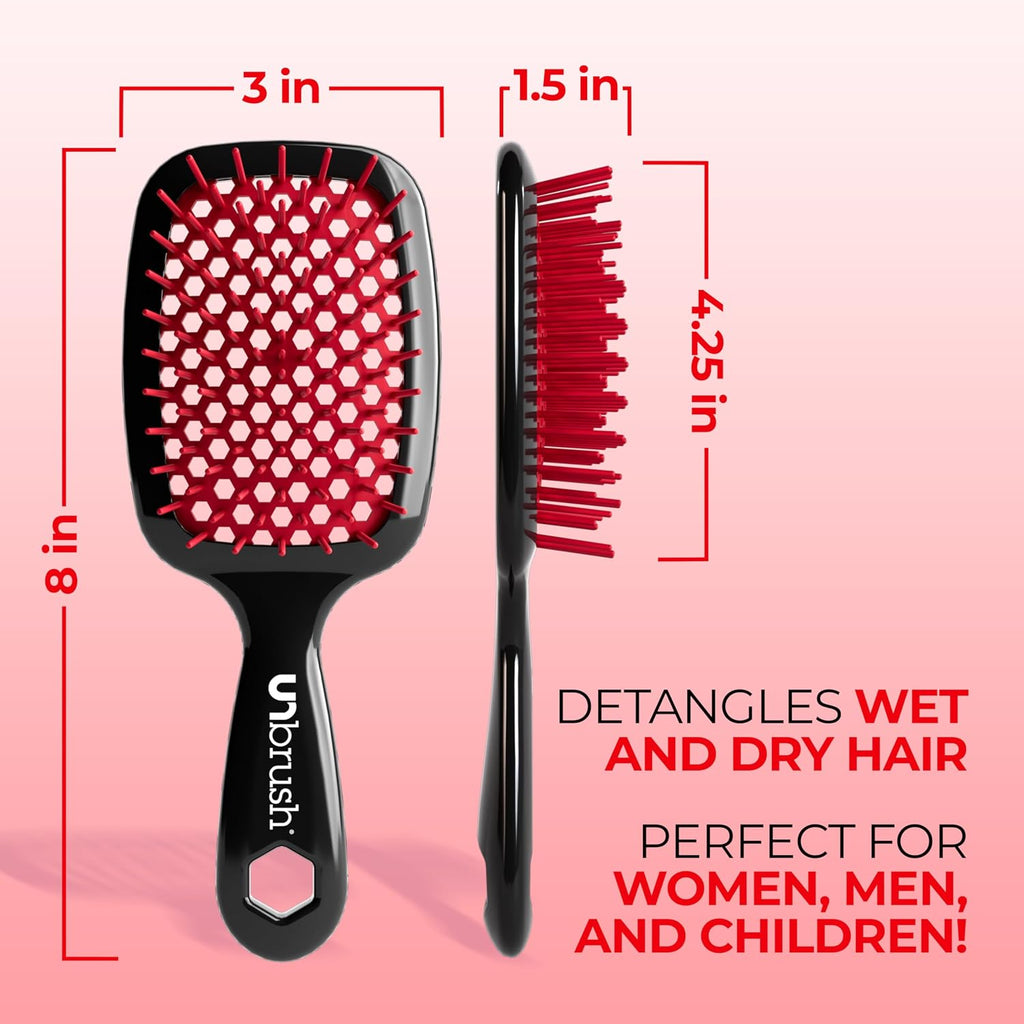 Red Detangling Hair Brush for Kids - Painless Knot Remover