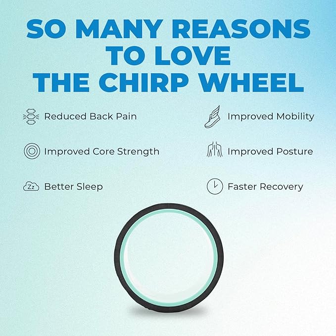 Chirp Wheel Foam Roller - Targeted Back & Neck Pain Relief, Muscle Massage, Trigger Point Therapy, High-Density Foam Tool for Physical Therapy, Stretching & Exercise, 500lbs Capacity, 6 Inch Mint
