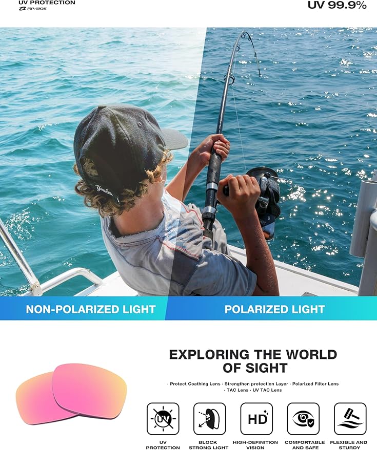 RIVBOS Sunglasses for Men Women Polarized UV Protection Sports Fishing Driving Shades Cycling RB833