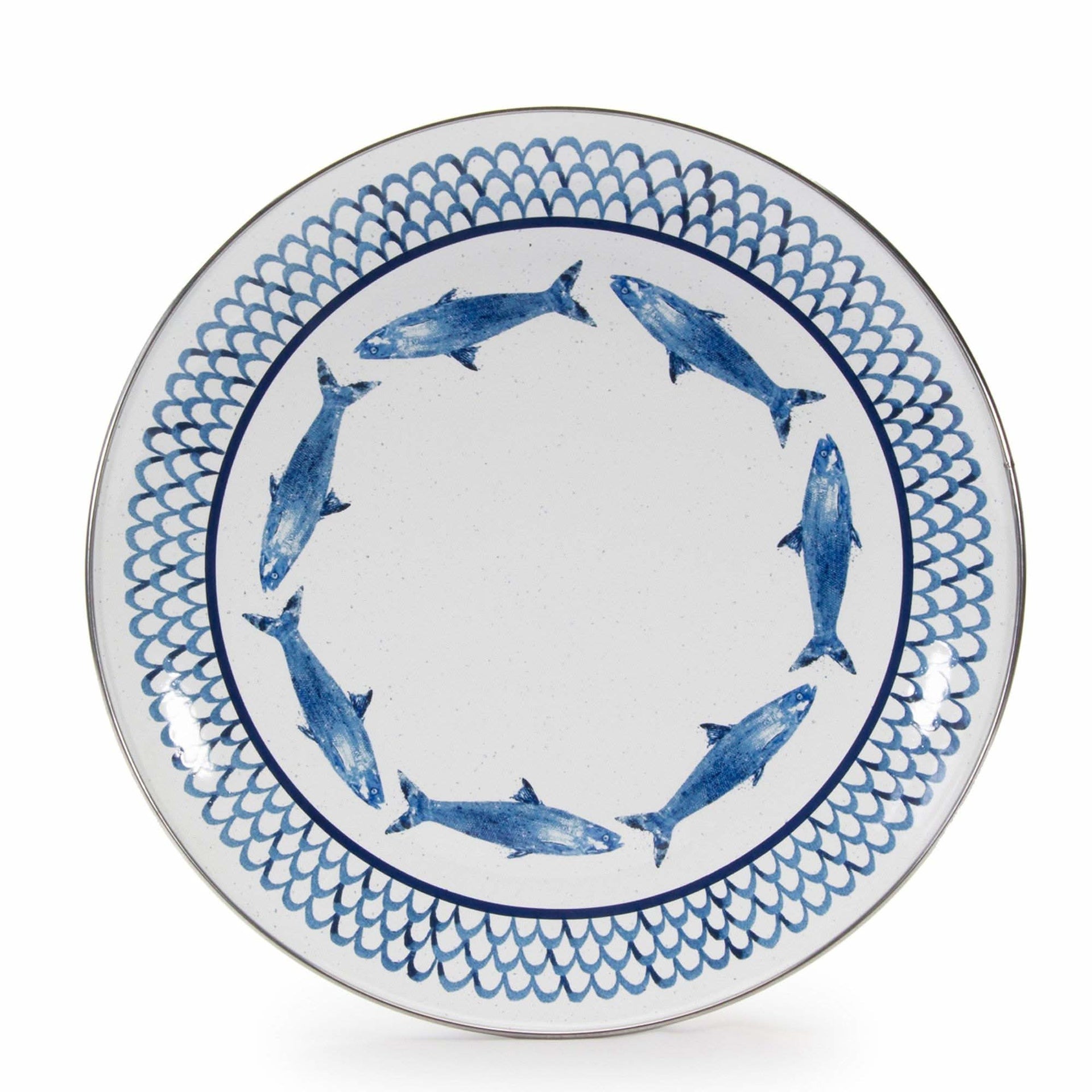 10.5-Inch Enamelware Dinner Plates, Carbon Steel - Set of 4
