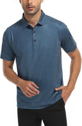 Men wearing a stylish printed short-sleeve performance golf polo shirt