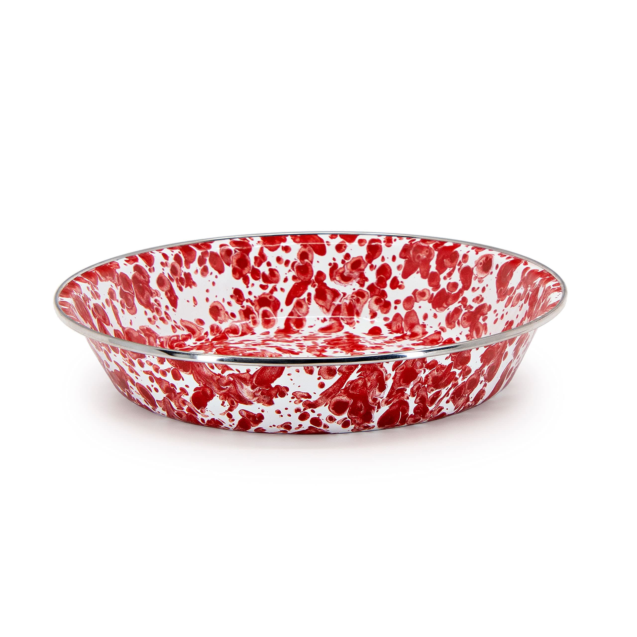 Classic 10-Inch Enamelware Pie Plate - Durable Spatterware Dish