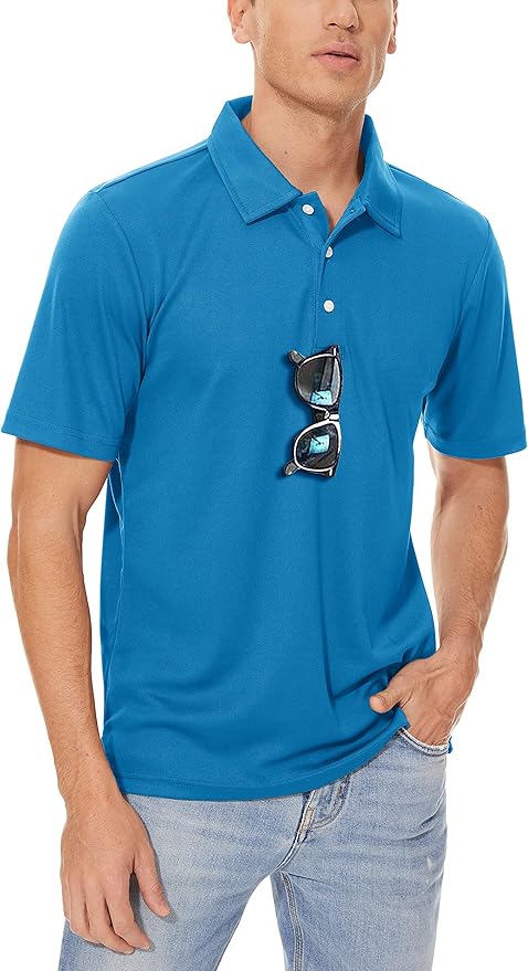 Men's Quick Dry Pique Jersey Polo Shirt for Golf and Work
