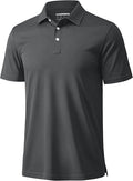 Men's quick-dry performance polo shirt with 3-button placket