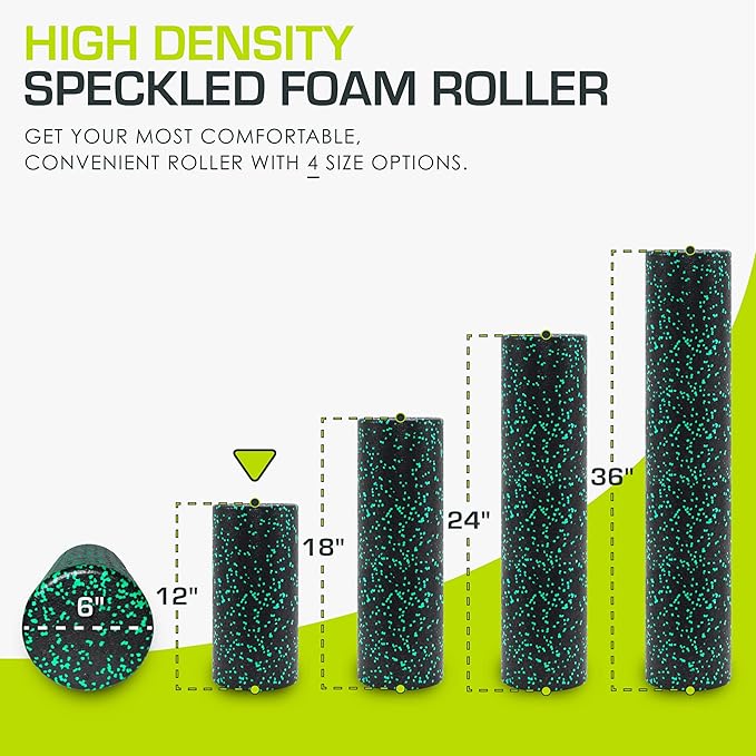 ProsourceFit High Density Foam Rollers 18 to 36 - inches Long, Firm Full Body Athletic Massage Tool for Back Stretching, Yoga, Pilates, Post Workout Muscle Recuperation
