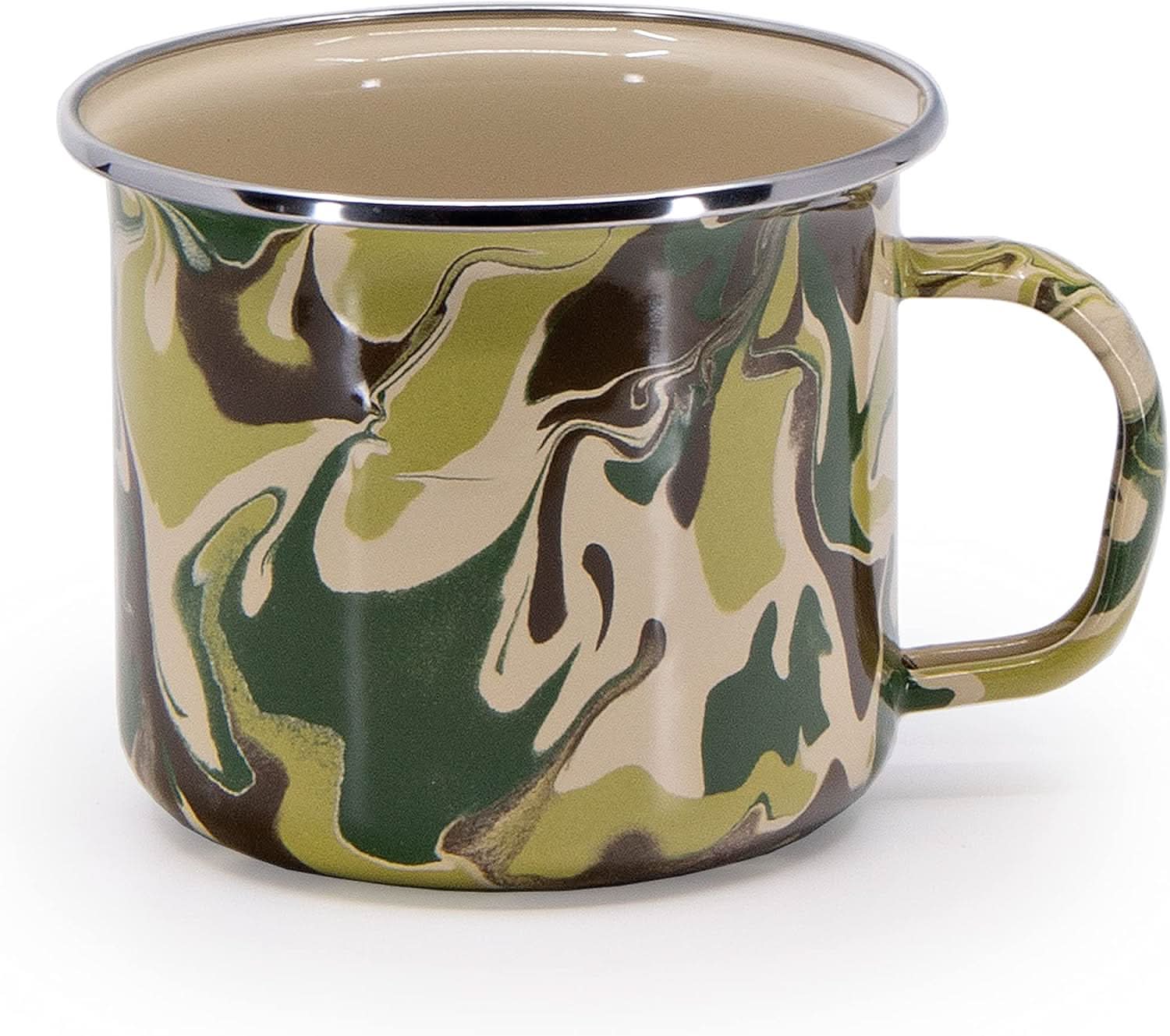Set of 4 camouflage pattern 24 oz enamelware grande mugs