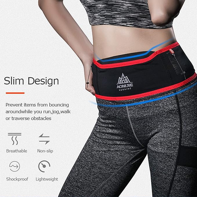 AONIJIE Hydration Belt Running Fanny Pack, with 250ml Soft Water Bottle Flask Phone Holder for Trailing Running Climbing Jogging Cycling Workout Fitness 3 Colors (Red, L/XL)