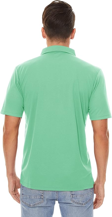 Men's Quick Dry Pique Golf Polo Short Sleeve Performance Shirt