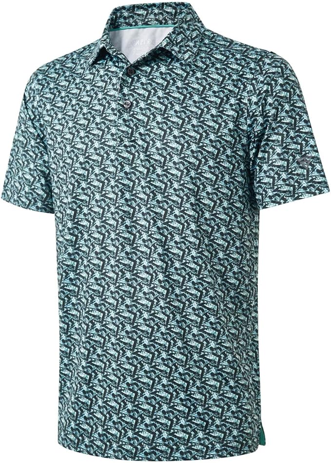 Men's performance dry fit golf polo with moisture-wicking technology