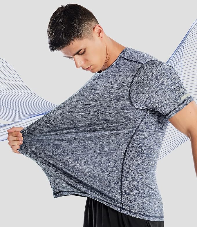 Men's Quick Dry Athletic Gym T-Shirt Moisture Wicking Workout Tee