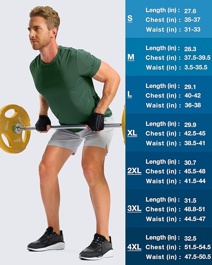 Men's Quick Dry Athletic Workout T-Shirt with Moisture Wicking Tech