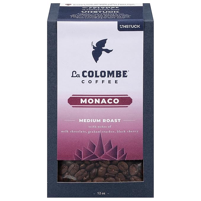 La Colombe Monaco Medium Roast Whole Bean Coffee - Notes of Milk Chocolate, Graham Cracker, Black Cherry, 12 Ounce (Pack of 1)
