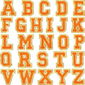 Orange Self Adhesive Chenille Letters Patches